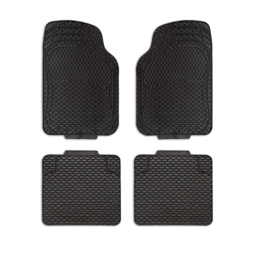 Set 4 tappetini XONE ALBATROS TANK PVC antiscivolo TA059 impermeabili NERO