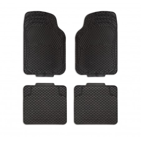 Set 4 tappetini XONE ALBATROS TANK PVC antiscivolo TA059 impermeabili NERO