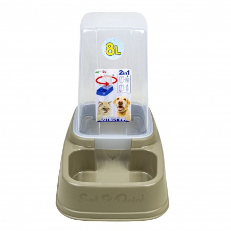 Dispenser automatico a caduta 2in1 Eat and Drink 100930 crocchette e acqua 8L