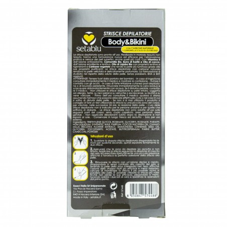 8 Strisce SETABLU 574488 Depilatorie al Carbone Depurativo Body e Bikini