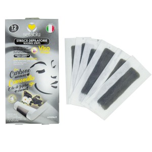 12 Strisce SETABLU 574464 Depilatorie Viso carbone...