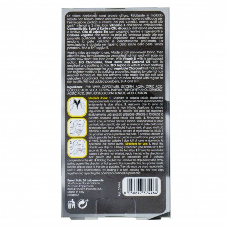 12 Strisce SETABLU 574464 Depilatorie Viso carbone naturale ed estratti naturali