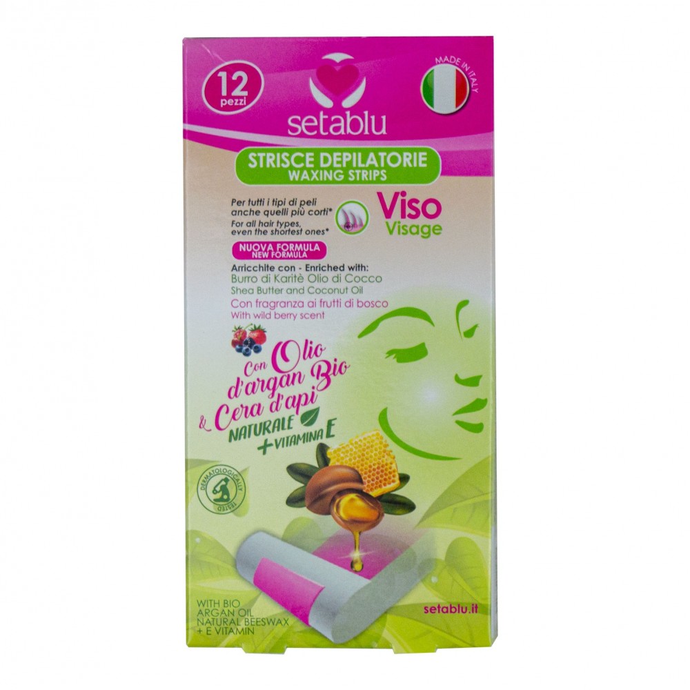 12 Strisce Depilatorie Viso SETABLU 167603 Olio...