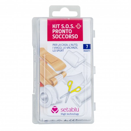 SETABLU Kit SOS Pronto soccorso 931507 cerotti forbicine bande idrofile 7 pezzi