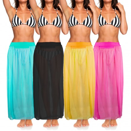 3914 Maxi gonna pareo copricostume AGAPE a vita alta taglie dalla S alla XL