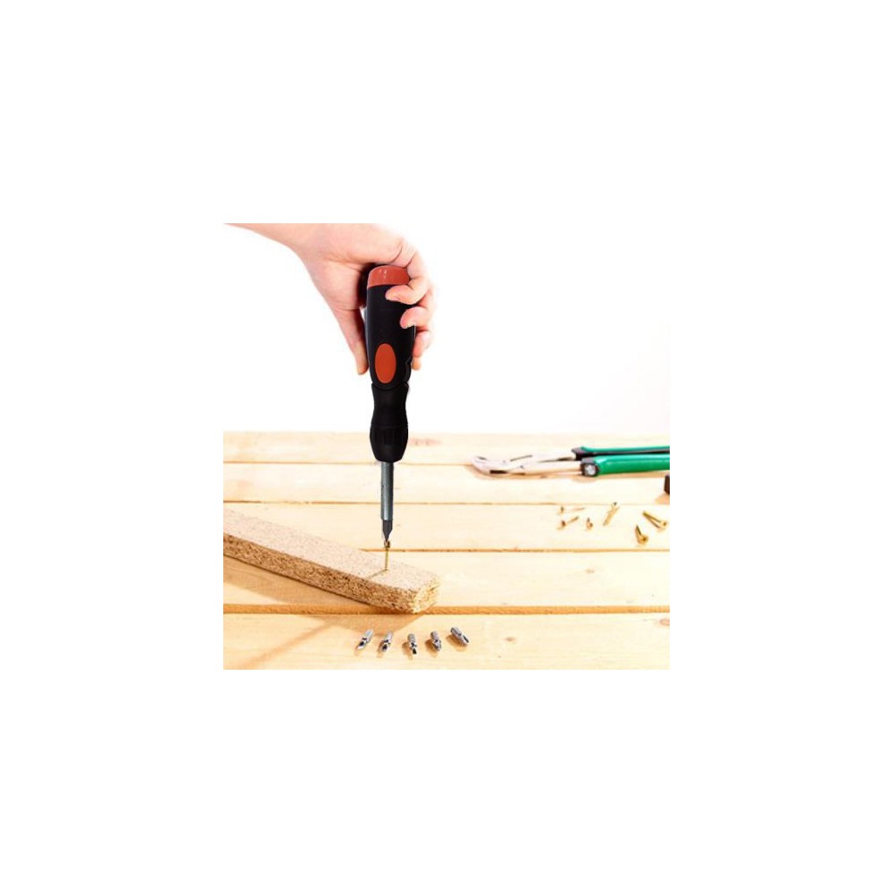 Avvitatore manuale con 7 punte intercambiabili e manico snodabile cacciavite fai da te