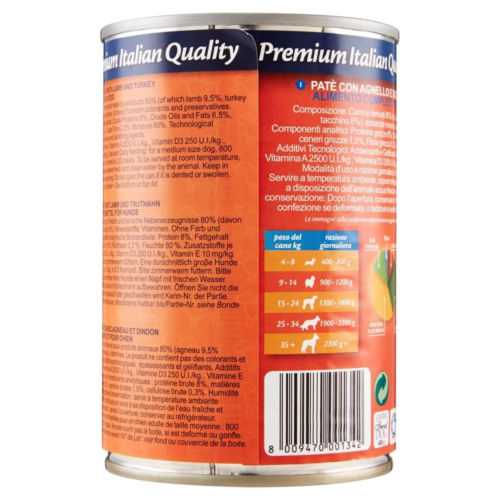 Monge SPECIAL DOG Pate' Agnello e Tacchino...