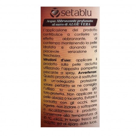 SETABLU olio spray abbronzante con estratti Mallo di Noce senza parabeni 100ml