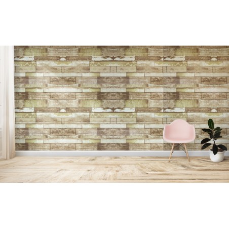 Parato 3D Adesivo in PE LEGNO VINTAGE 965464 antiurto fonoassorbente 70x70 cm