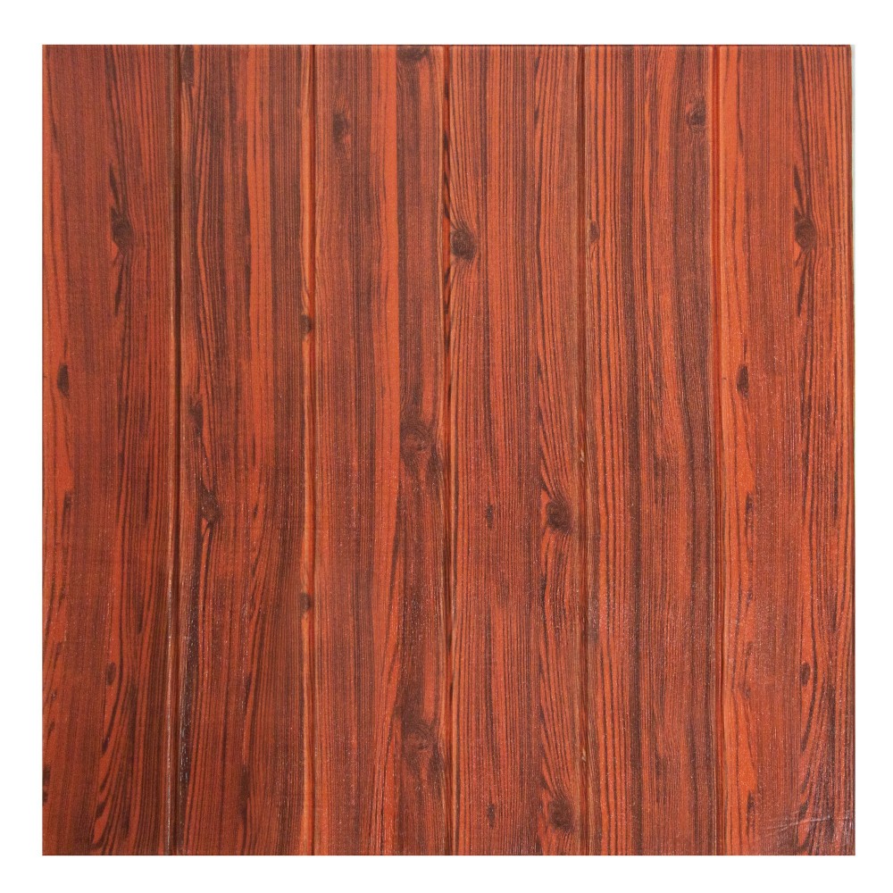 Parato 3D Adesivo in PE LEGNO MOGANO 965488 antiurto fonoassorbente 70x70cm