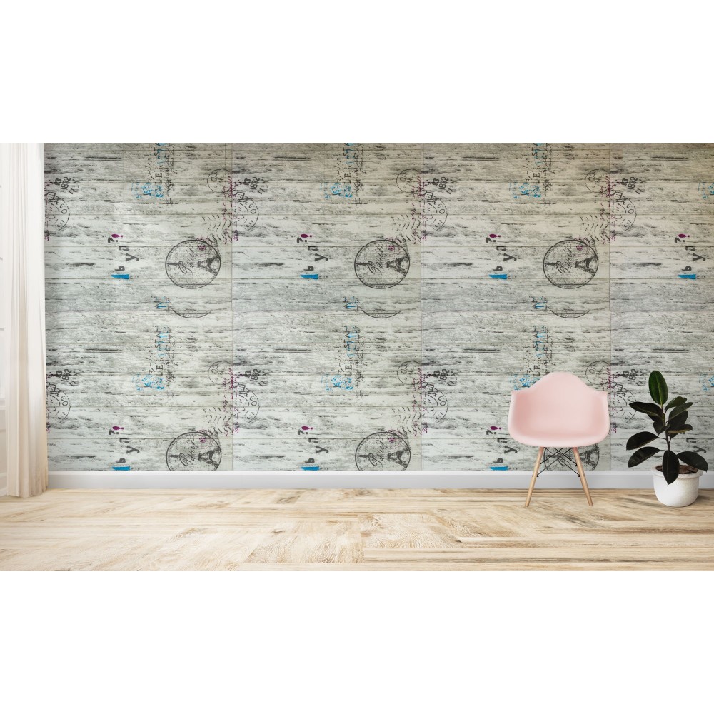 Parato 3D Adesivo in PE LEGNO TIMBRO 965488...