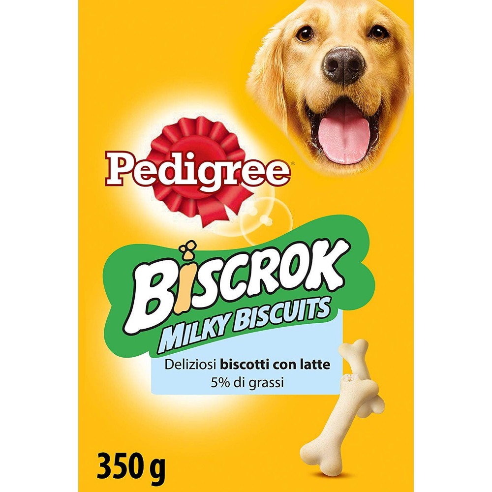 Pedigree milky Biscrok Biscotti al latte premio 350g omega3 vitamine minerali