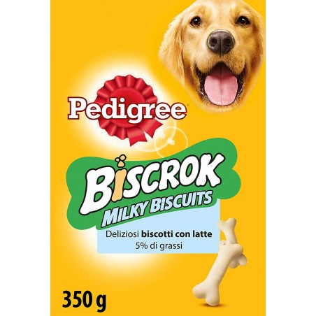 Pedigree milky Biscrok Biscotti al latte premio 350g omega3 vitamine minerali