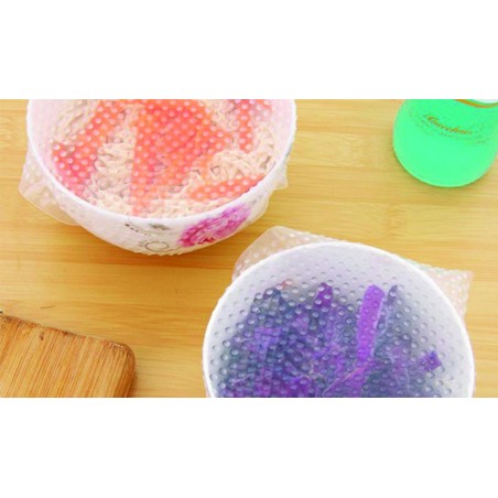 Kit da 4 Stretch Warp 177968 diverse dimensione ermetici silicone riutilizzabile