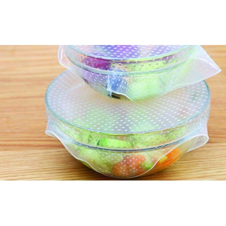 Kit da 4 Stretch Warp 177968 diverse dimensione ermetici silicone riutilizzabile