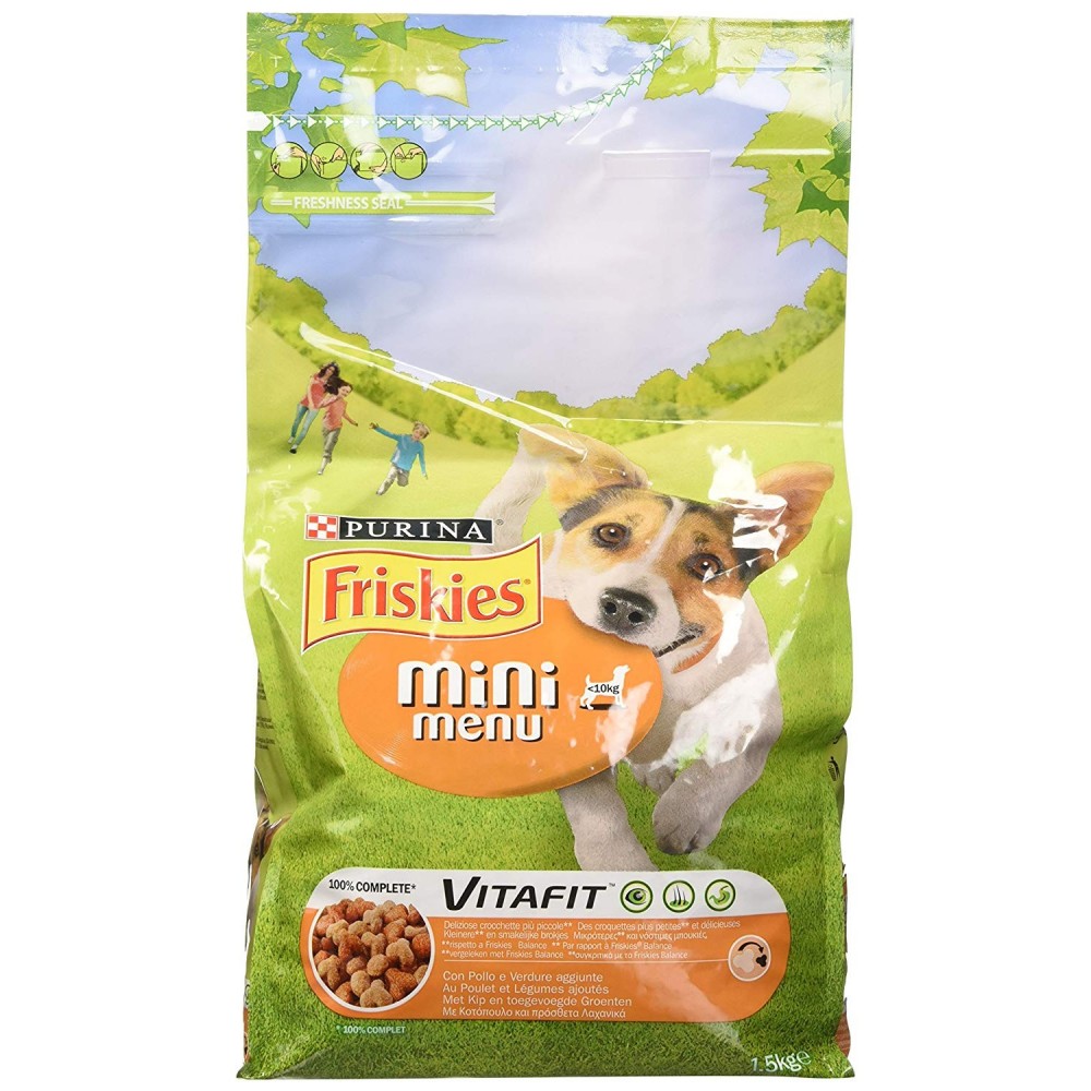 Friskies Vitafit Mini Menu Crocchette per Cani fino 10 kg Pollo e Verdure 1.5 kg