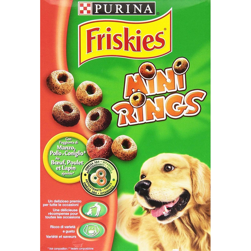 Friskies Mini Rings Alimento Cani Adulti con Manzo Pollo e Coniglio 500g