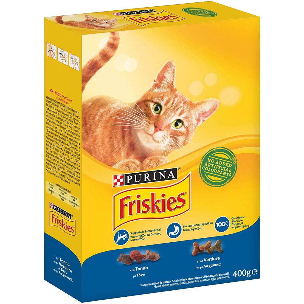 Purina Friskies Crocchette Gatto Adult con Tonno e Verdure Aggiunte 400g