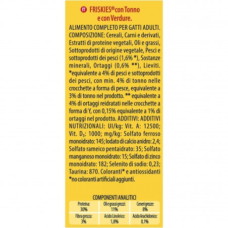 Purina Friskies Crocchette Gatto Adult con Tonno e Verdure Aggiunte 400g