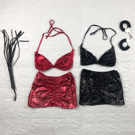 Completino Sexy lingerie 2 pezzi 035E mod. JUPITER aderente 5 colori