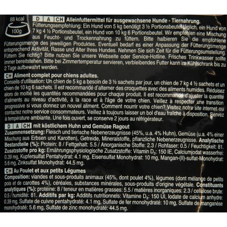 Cesar 24 pz Le Delizie del Giorno Cibo per Cane Salsa Pollo e Verdure 100 gr