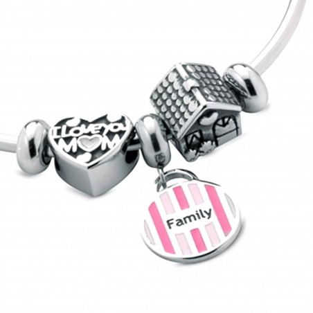 One Be Oneself Bracciale FAMILY c1644 in acciaio 316L con cristalli di swarovski