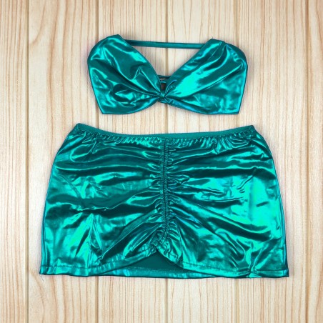Completino Sexy lingerie 2 pezzi 035E mod. JUPITER aderente 5 colori
