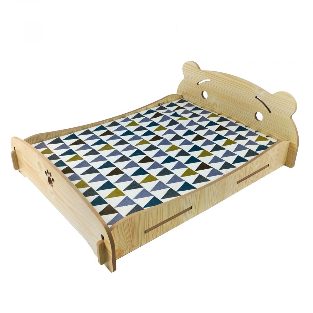 Letto cuccia per cani gatti 660034 Rhombus in legno 71x55x24 cm con cuscino