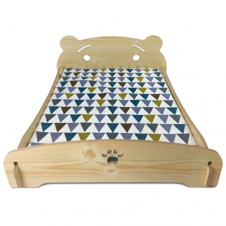 Letto cuccia per cani gatti 660034 Rhombus in legno 71x55x24 cm con cuscino