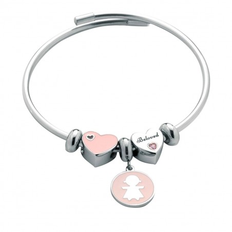 ONE JEWERLY Bracciale charms My Story I LOVE My DAUGHTER figlia c1642 in acciaio