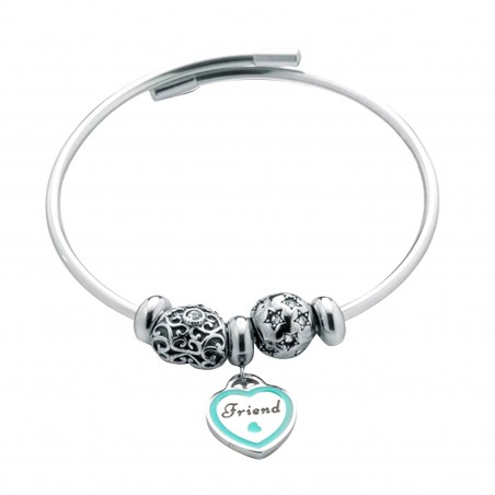 ONE JEWERLY Bracciale charms My Story FRIEND amici c1643 in acciaio con swaroski