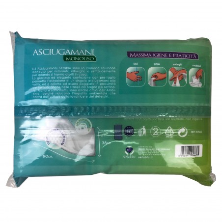 Asciugamano 576673 monouso 60x38 cm SETABLU 25x in tessuto Airlaid Ecologico