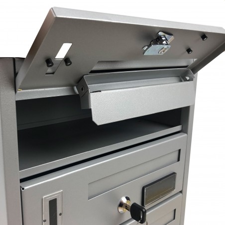 Cassetta postale condominiale 4 posti Iron Grey Art 783.C 42x18x30 cm SILVER
