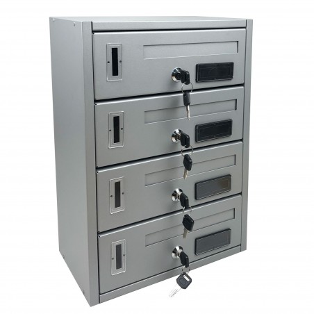 Cassetta postale condominiale 4 posti Iron Grey Art 783.C 42x18x30 cm SILVER