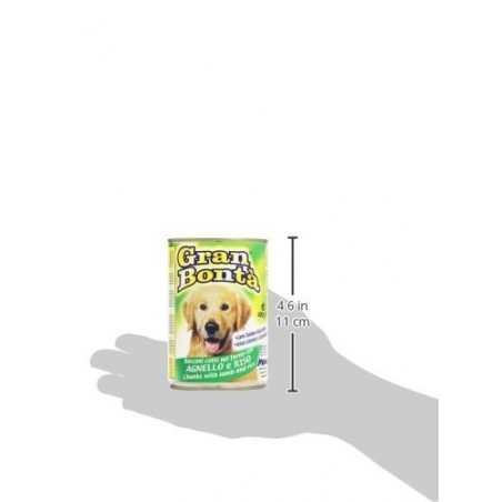 Confezione 12x Monge GRAN BONTA' Agnello e Riso per cani da 1230g con vitamine