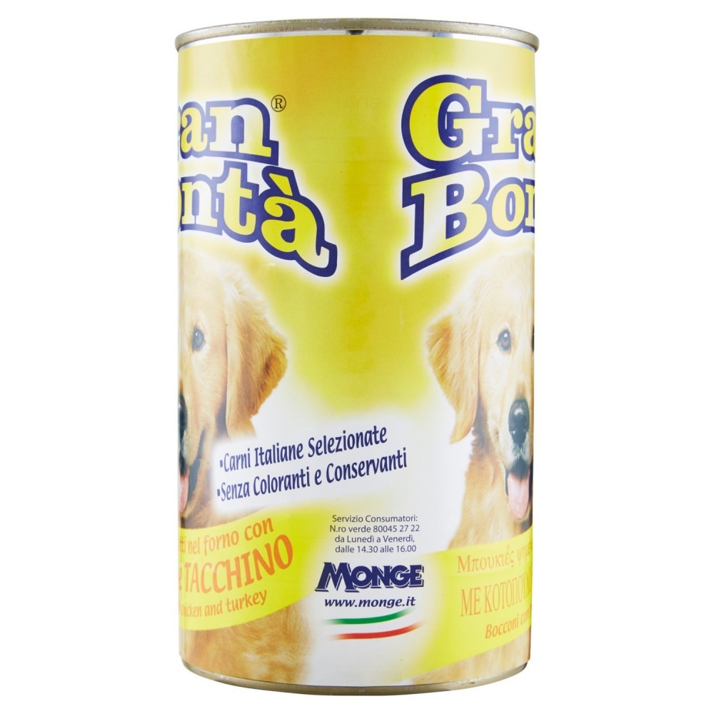 Confezione 12x Monge GRAN BONTA' per cani Pollo...