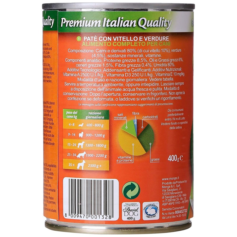 Pack 24 pz Monge SPECIAL DOG Pate' Vitello e...