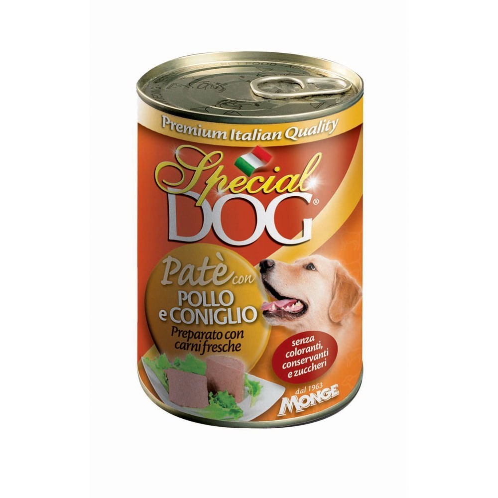 Pack 24 pz Monge SPECIAL DOG pate' Pollo e Coniglio scatoletta per cani da 400gr