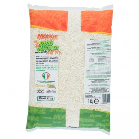 Monge Riso Soffiato Vitaminizzato Pronto all'uso 1 kg adatto per animali