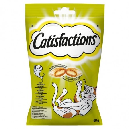 Pack da 6x Snack per gatto Catisfactions 133361 bocconcini con Tonno 60g