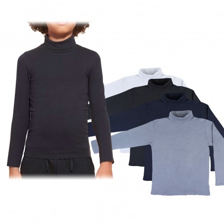 Maglia termica Bambino Suber collo alto VKA41 con interno felpato manica lunga