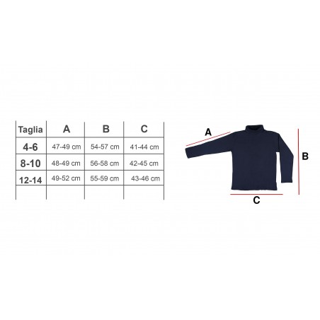 Maglia termica Bambino Suber collo alto VKA41 con interno felpato manica lunga