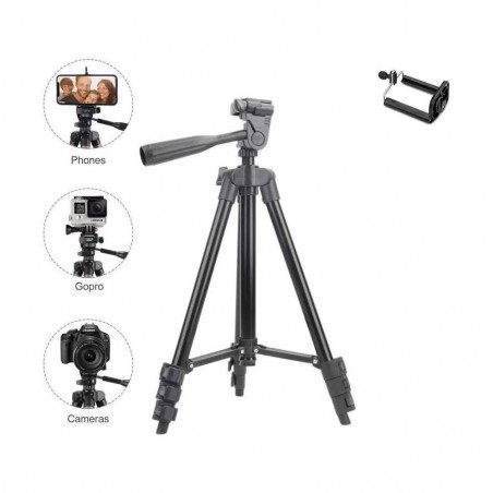 Cavalletto treppiede 401088 alluminio 4 sezioni regolabile per telefoni camera