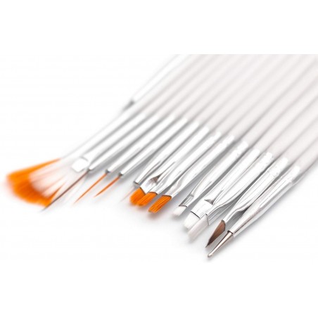 Set 15 pennelli nail art ricostruzione unghie