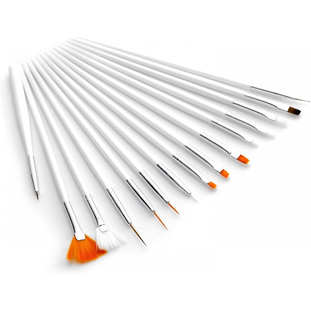 Set 15 pennelli nail art ricostruzione unghie