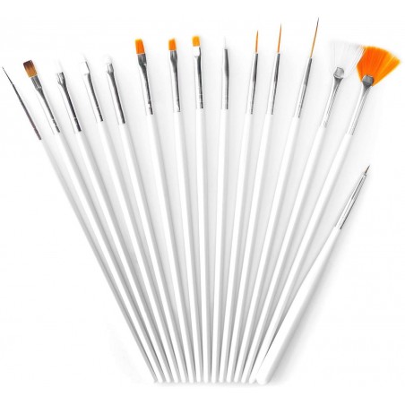 Set 15 pennelli nail art ricostruzione unghie