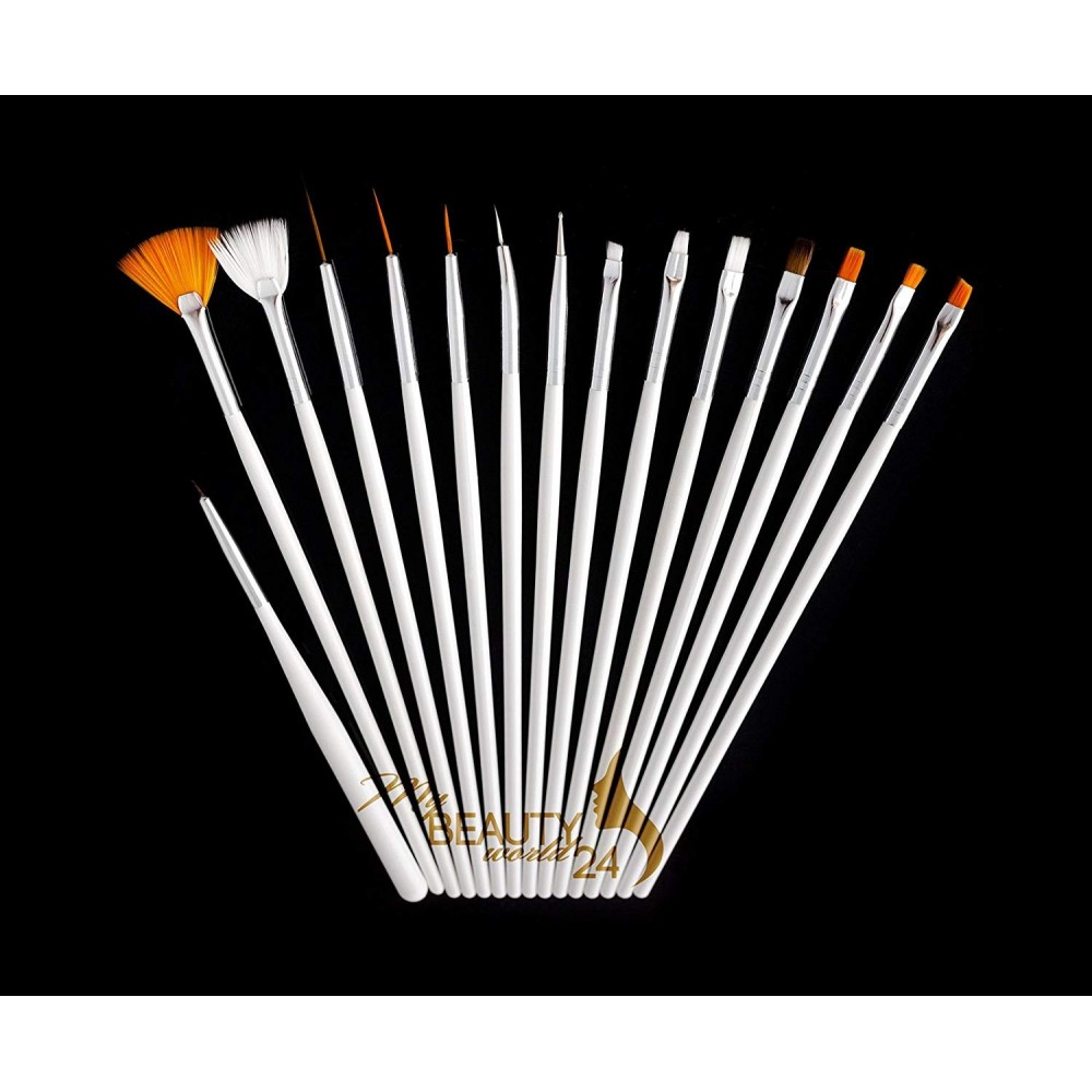 Set 15 pennelli nail art ricostruzione unghie
