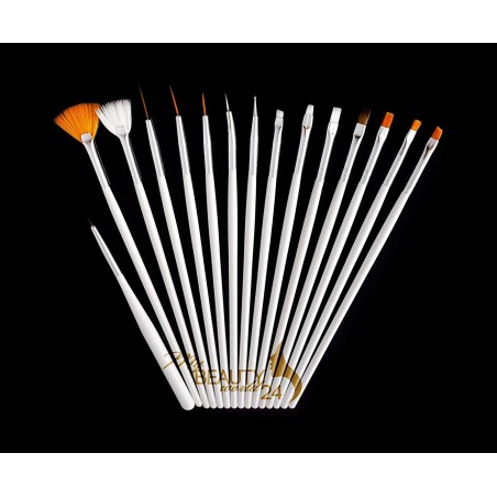 Set 15 pennelli nail art ricostruzione unghie