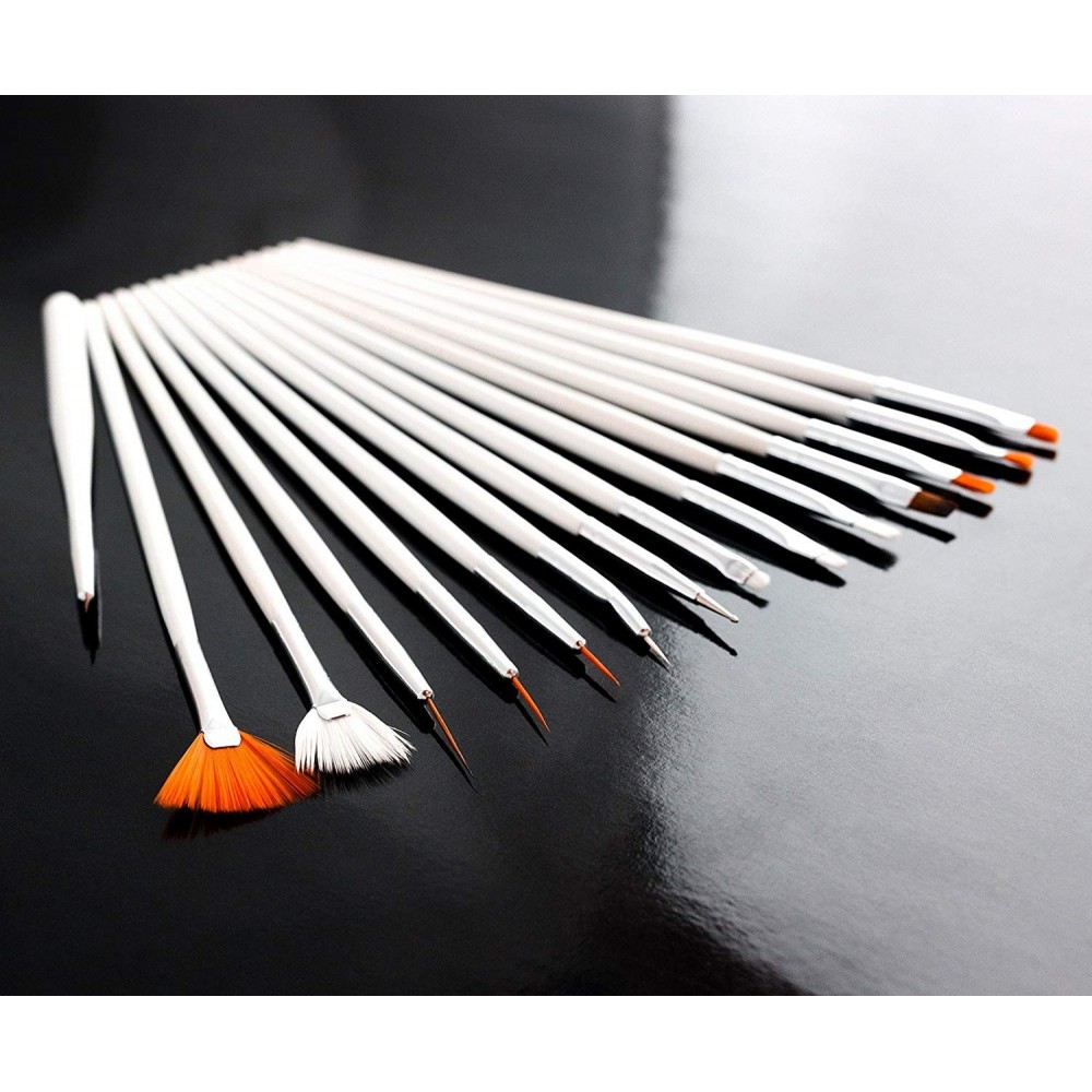 Set 15 pennelli nail art ricostruzione unghie