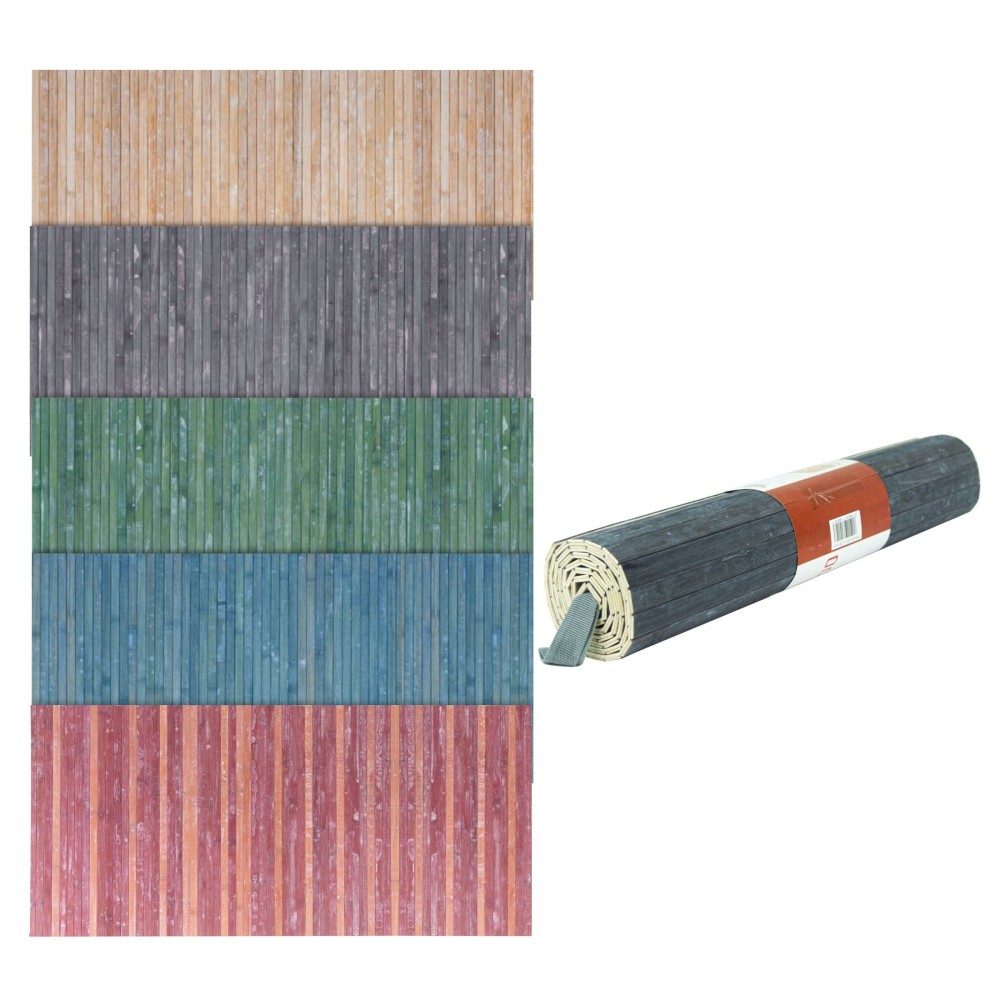 Image of rossoS Tappeto in Bamboo 800143 con fondo antiscivolo 50x120cm Lavabile Verde052